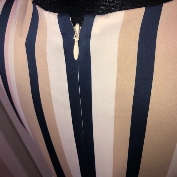 Maggy London Womens Stripe Charmeuse Fit and Flare sz14 - Picture 4 of 10